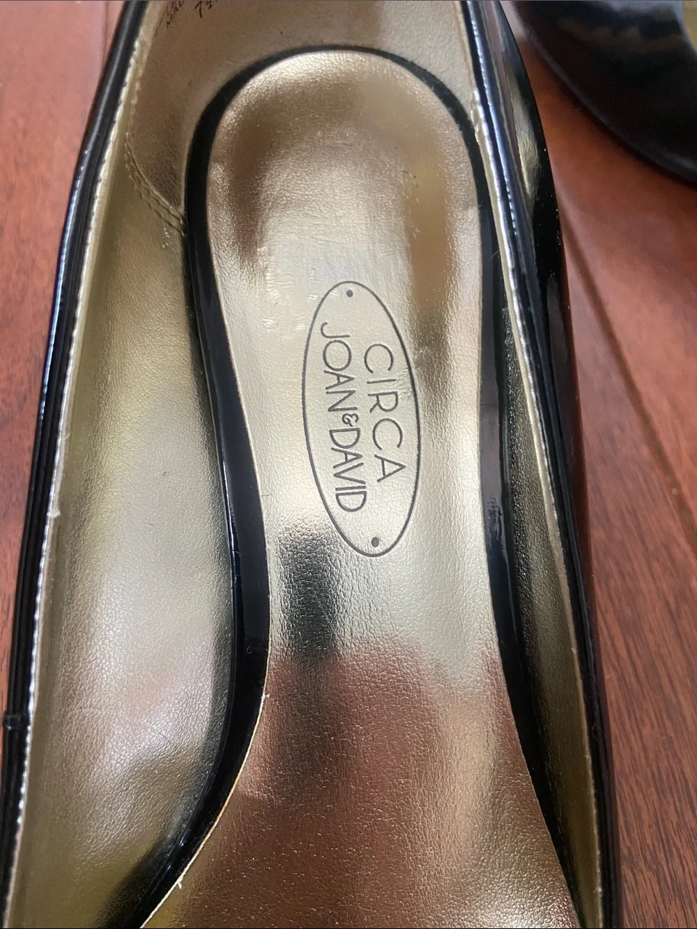 Joan & David Black Patent Pointed-Toe Pumps